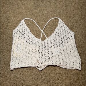 Meshki | S | Rosella Crochet Cream Crochet Sleeveless Tie Backless Halter
